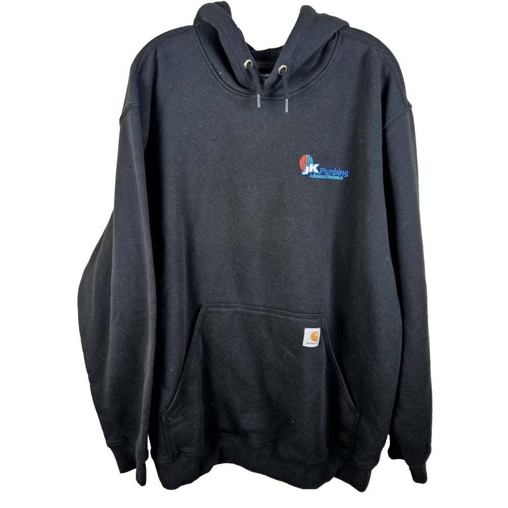 Carhartt Hoodie Pullover company Logo Sweatshirt Loose Fit Black Mens XL